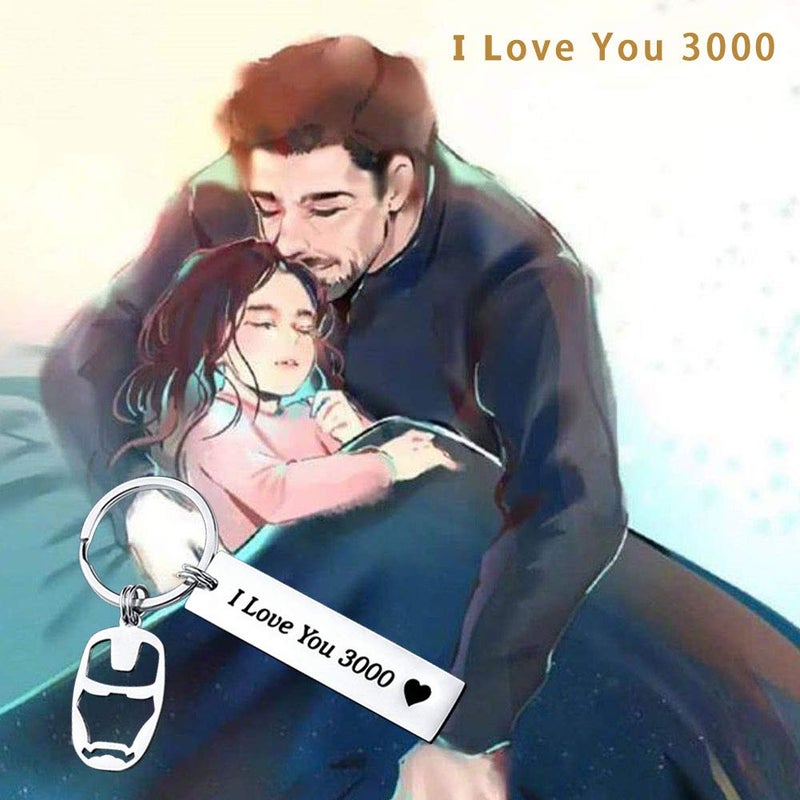 SUNSH I Love You 3000 Cute Keychain Gifts for Boyfriend Husband Dad Father Mens Gifts Valentines Day Gift for Him Black Keyrings Gift Ideas Galentines Gifts - Image 5